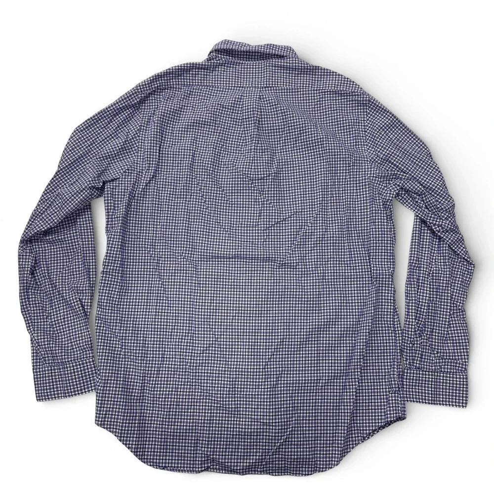 Polo Ralph Lauren Mens Gingham Button Down Shirt Long Sleeve Purple Large Cotton